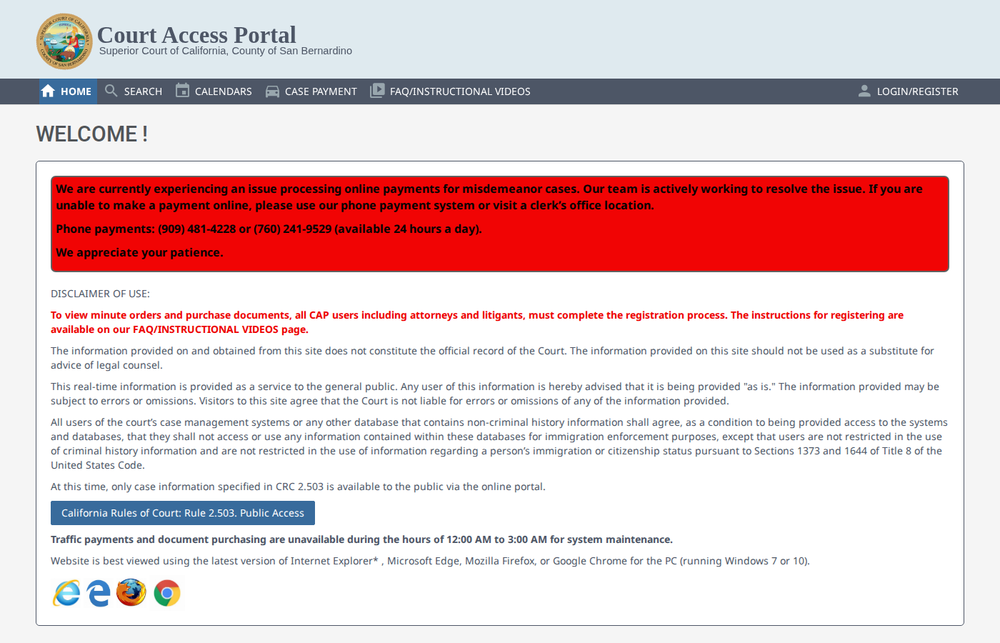 Step 1: Go to the Court Access Portal