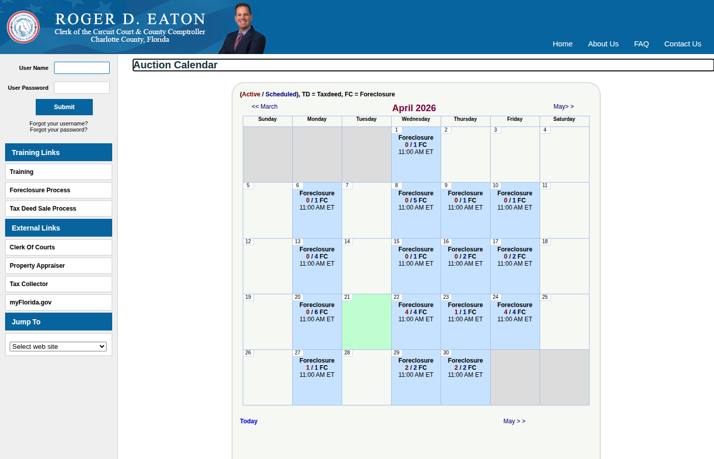 Step 1: Go to the Charlotte County Auction Calendar