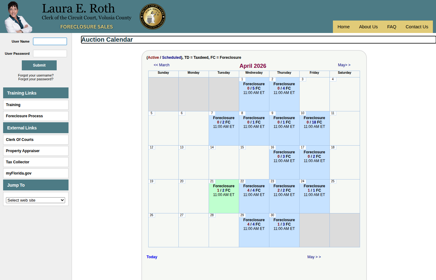 Step 1: Go to the Volusia County Auction Calendar