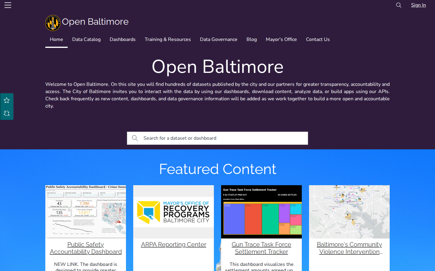 Step 1: Go to Open Baltimore — Baltimore City, Maryland tax sale