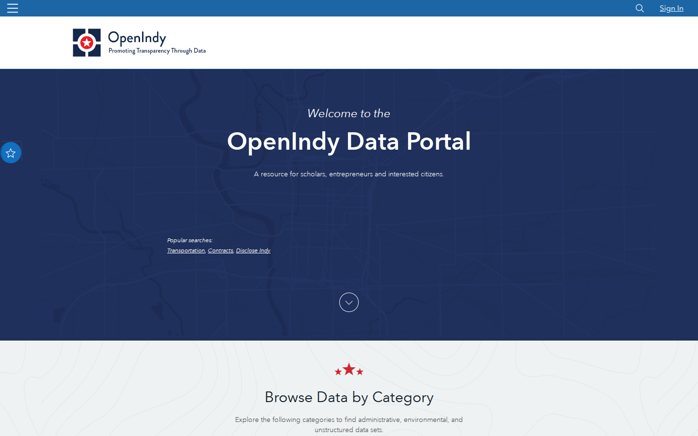 Step 1: Go to the Open Indy Data Portal — Marion County, Indiana code violations