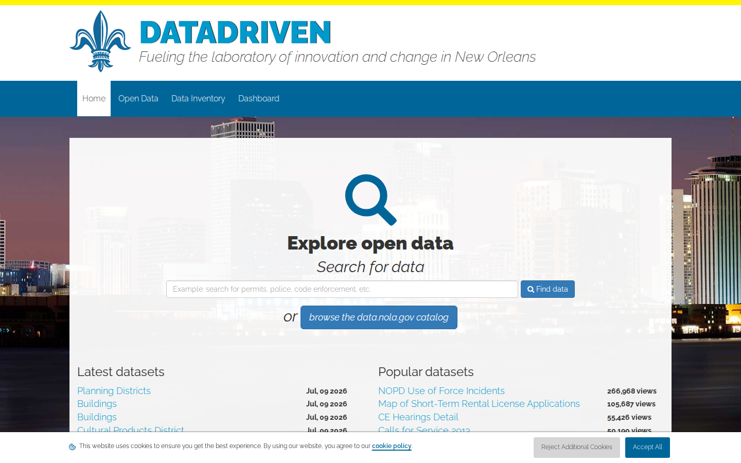 Step 1: Go to the New Orleans Open Data Portal — Orleans Parish, Louisiana foreclosure