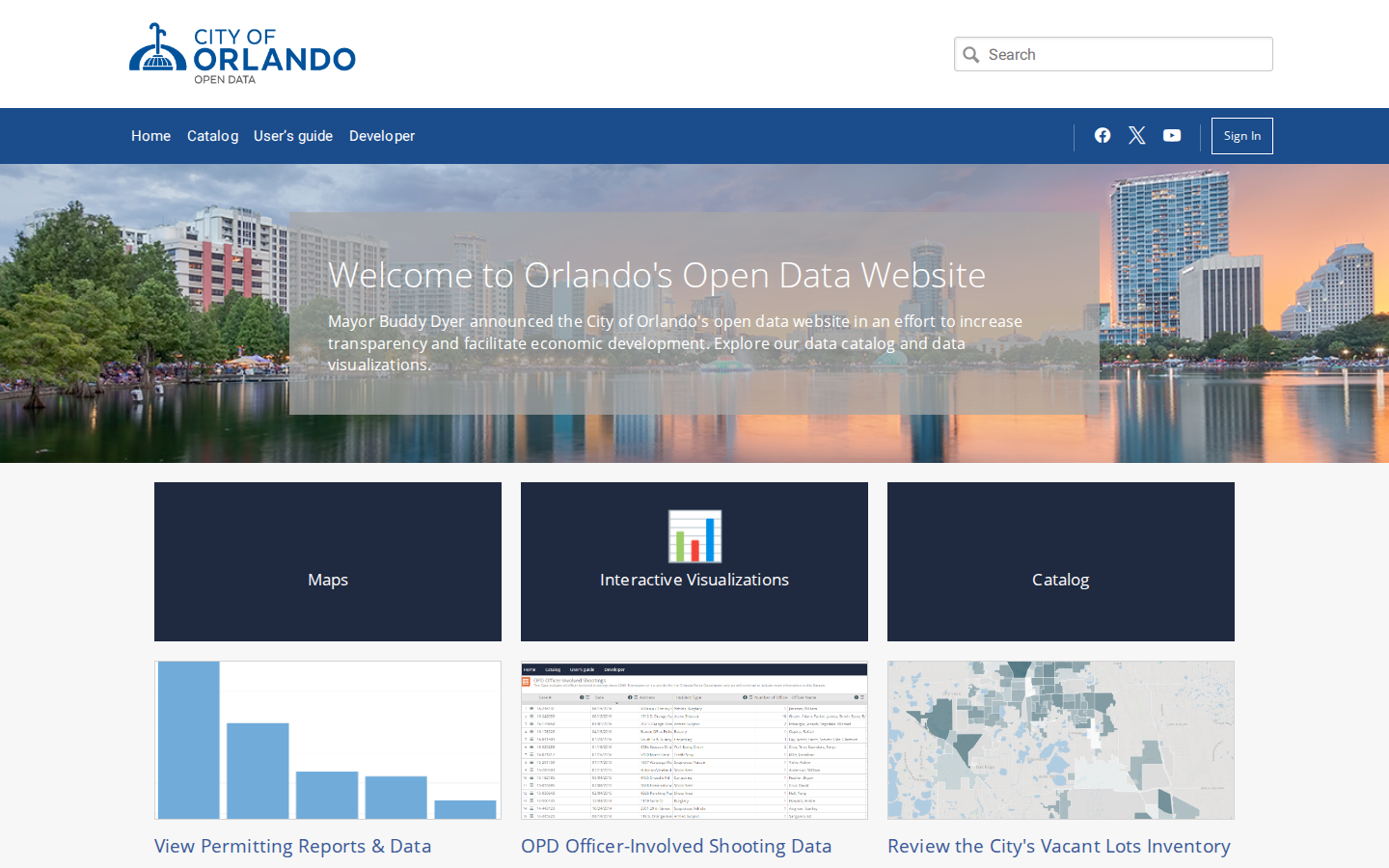 Step 1: Go to the City of Orlando Open Data Portal — Orange County, Florida code violations