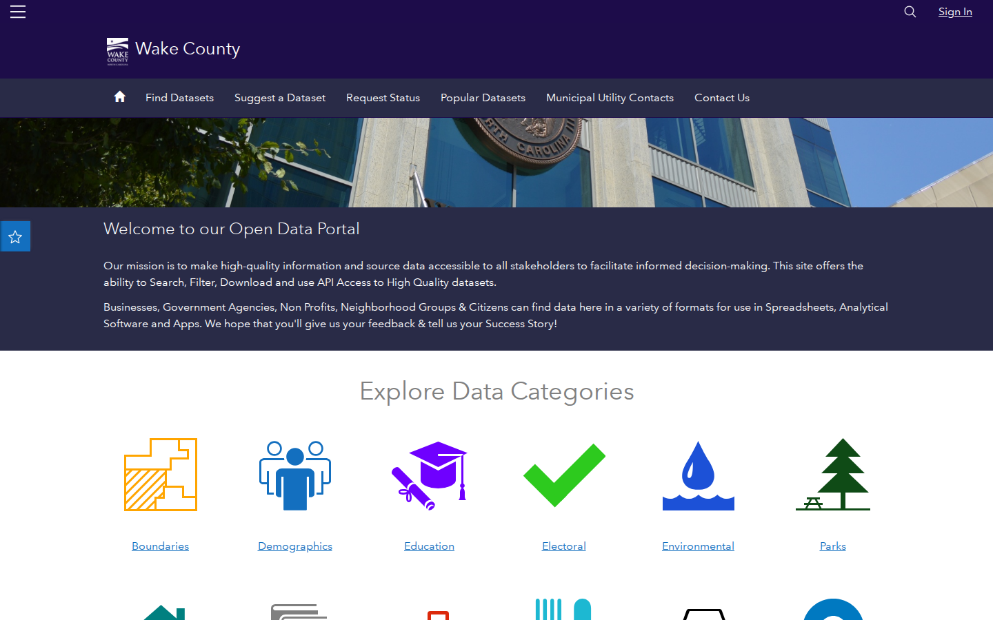 Step 1: Go to the Wake County Open Data portal — Wake County, North Carolina code violations