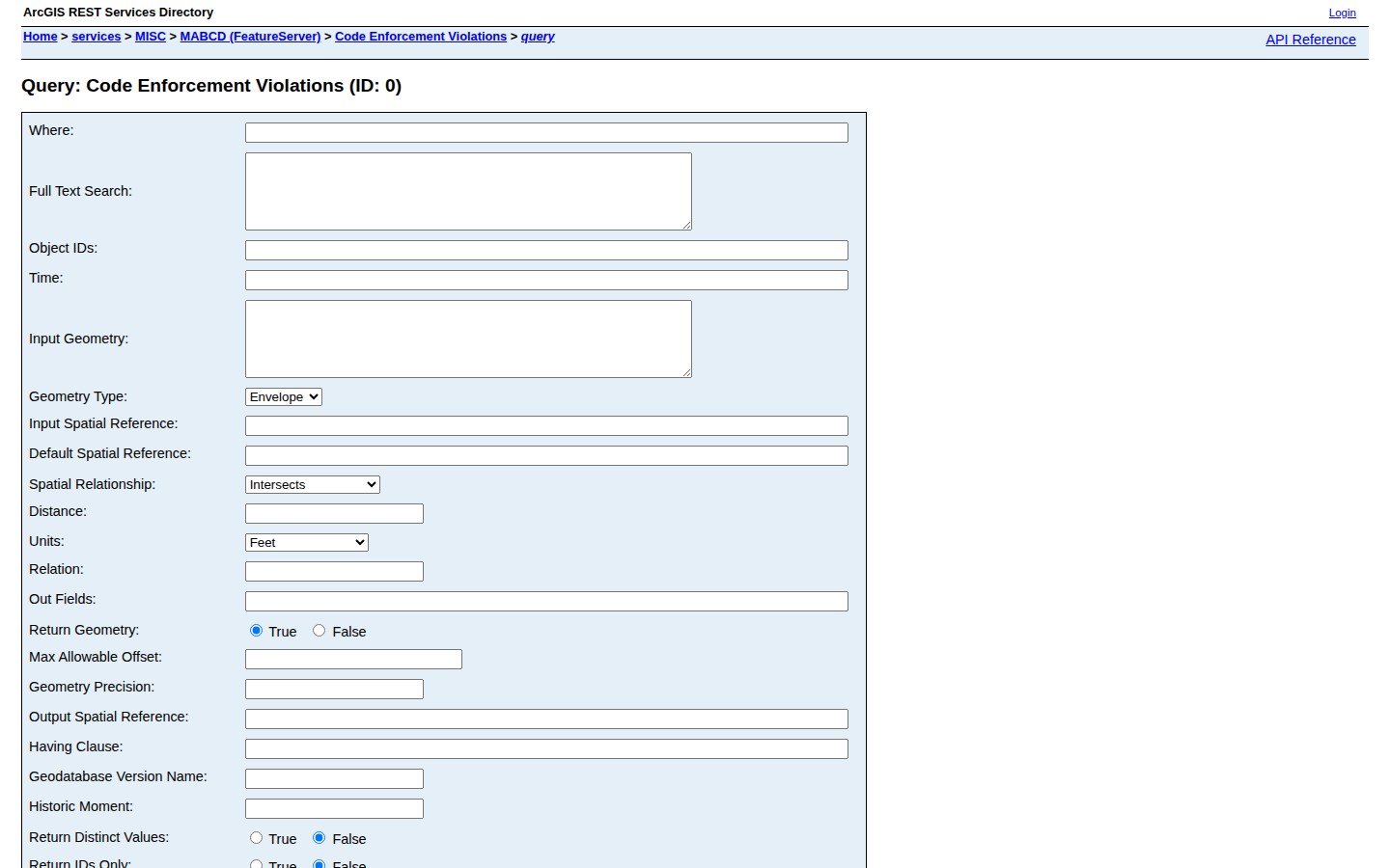 Step 3: Open the query form — Sedgwick County, Kansas code violations